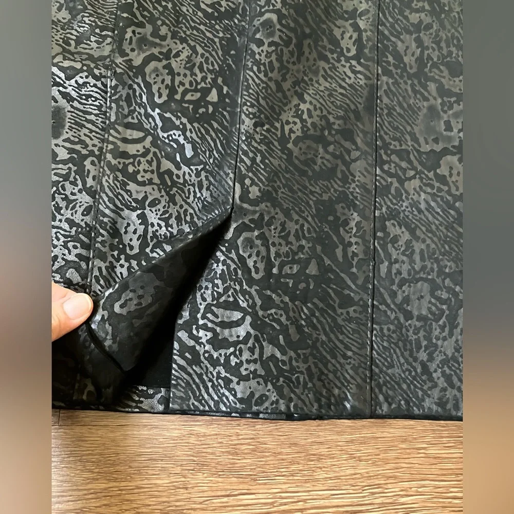 Vintage '80s Primadonna Black Embossed Leather Pencil Animal Print XS